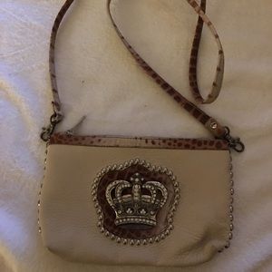 All leather Crowned crossbody